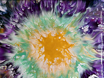 Starburst with thicker paint ~ Air swipe technique ~ Fluid art ~