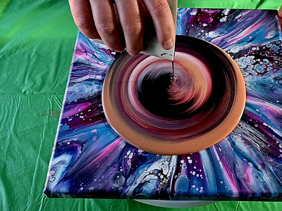 Moon phases 🌘 ~ Split cup acrylic pour painting ~ Fluid art