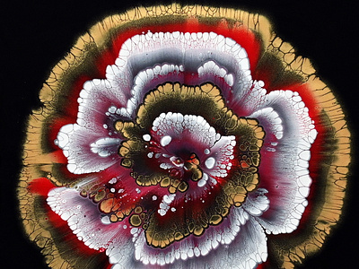 How to paint a FLOWER WITHOUT A BRUSH ~ Acrylic pour painting ~