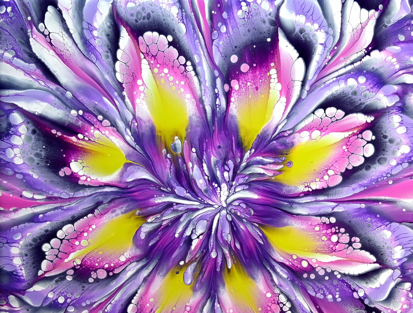 FLOETROL and GLUE pouring medium ~ Reverse flower dip ~ Acrylic by Fiona  Art on Dribbble