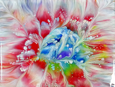 I failed 1,2,3,4,5 times to get this beautiful FLOWER ~ Acrylic acrylic acrylic paint art design flower fluid art paintings pouring stayhome tutorial
