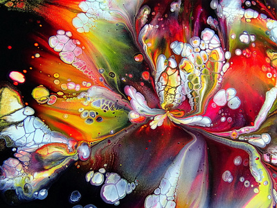 Rainbow kiss ~ Acrylic pouring Paint kiss ~ Fluid art painting ~ by Fiona  Art on Dribbble