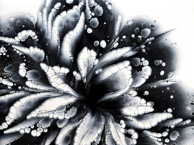 simple black and white flower painting