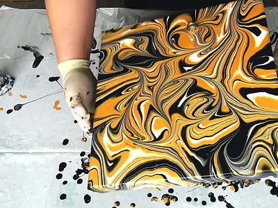 Acrylic pour with MARBLES ~ Only 3 COLOURS ~ EASY Fluid art for by Fiona Art  on Dribbble