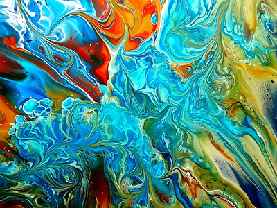 DUTCH POUR and MARBLE ROLL ~ Fluid art painting ~ Acrylic pourin