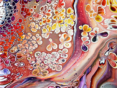 FLOETROL and GLUE pouring medium ~ Reverse flower dip ~ Acrylic by Fiona  Art on Dribbble