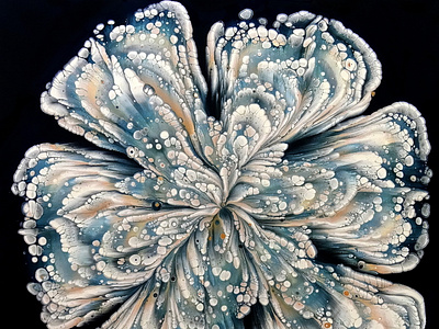 GLASS BOTTOM Reverse flower dip ~ Fluid art FLOWER painting ~ St