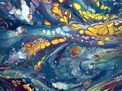Paint GRENADE and COMB WRECKS ~ Acrylic pour painting ~ Cells wi