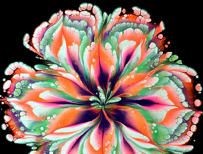 FLOETROL and GLUE pouring medium ~ Reverse flower dip ~ Acrylic by Fiona  Art on Dribbble