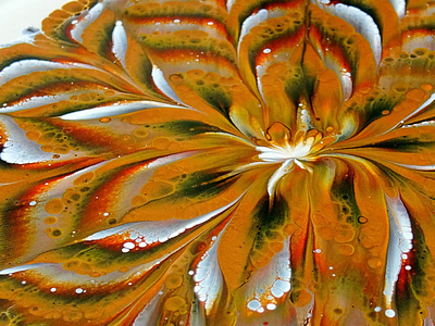 Neutral Reverse flower dip ~ Acrylic pour FLOWER painting ~ Cup