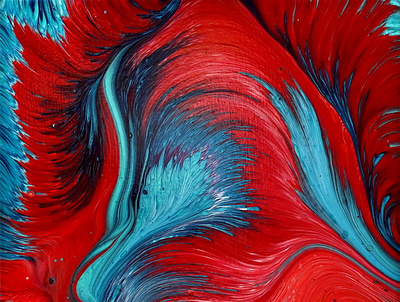 DIRTY SPLIT CUP ~ Acrylic pouring with Turquoise and Red ~ Fluid acrylic acrylic paint art design paintings pouring tutorial