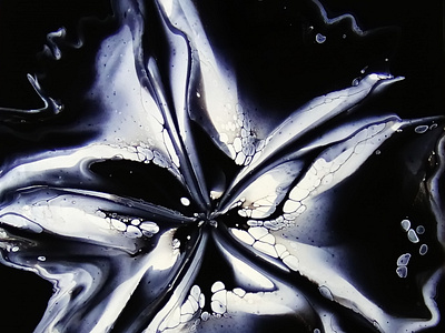 BLACK and WHITE with a Twist ~ Acrylic Pouring Flower Painting ~ acrylic acrylic paint art design illustration logo paintings pouring tutorial