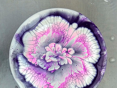 (240) Reverse flower dip on cd - Acrylic pouring technique - Flu