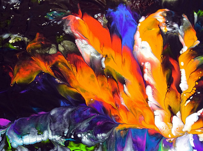 (242) Abstract Bird of paradise flower - Flower dip - Acrylic po acrylic acrylic paint art christmas christmas card design fluid art paintings pouring tutorial