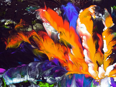 (242) Abstract Bird of paradise flower - Flower dip - Acrylic po