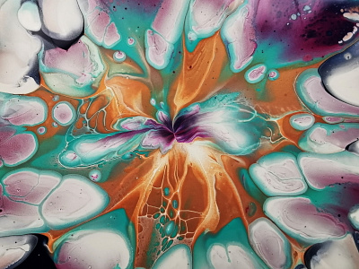 Sunday live | Wrecked bloom technique / Acrylic pouring