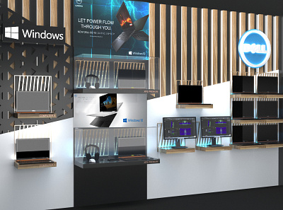 Dell Exhibition Design Wall 3d display exhibition exhibition design interior marketing product design retail retail design retail store shelves store store design wall design