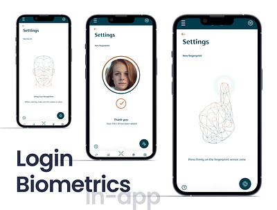 In-app Biometrics Login Experience biometrics experience face id face recognition faceapp fingerprint fingerprints in app logi login settings vod