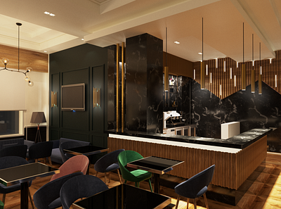 Luxury Coffee Design interior 3d coffee counter interior interior design retail store store design