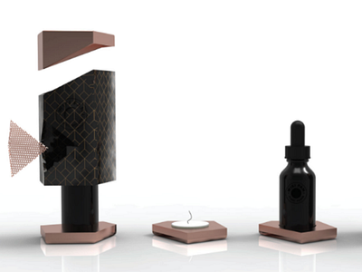 Essential Oil Design Packaging + Candle support packaging 3d design luxe