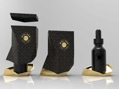 Geometric packaging for essential oil 3d oil packaging luxury retail