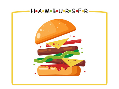 Гамбургер animation branding design flat food humburger icon illustration sea typography web