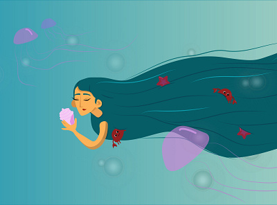 Mermaid animation app design icon illustration mermaid sea typography ux web website