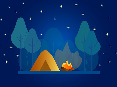 Night forest by Aleksandra Pozdeeva on Dribbble