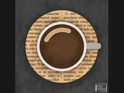 newspaper and coffee adobe design digital illustration graphic design illustration illustrator photoshop