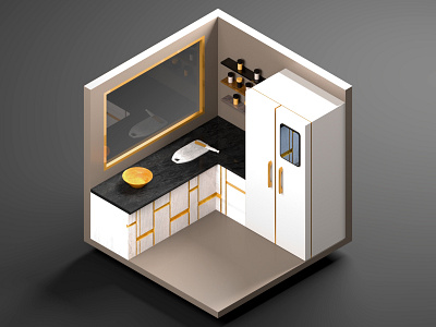 Kitchen 3d art 3d modeling cinema 4d illustration isometric illustration