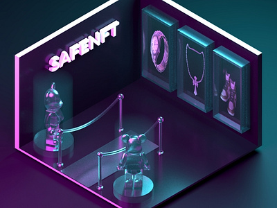 SafeNFT 3d 3d art 3d modeling animation branding cinema 4d design graphic design illustration isometric illustration motion graphics