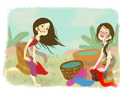 sister (bawang merah & bawang putih) childrenbook childrenbookillustration fairytale