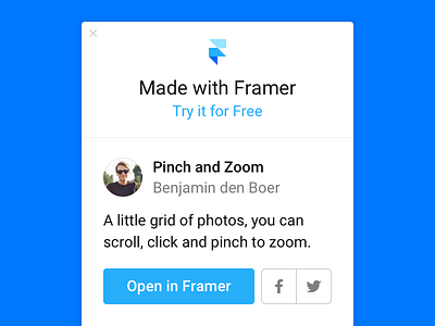 Personalize your projects design framer framerjs share sharing