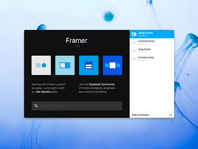 Welcome window community framer prototyping search welcome