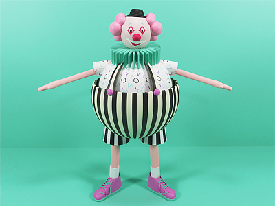 Clown 3d 3d art c4d cinema4d clown design illustration