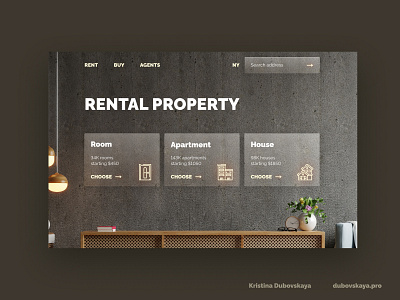 Rental Property Сompany Website design flat minimal typography ui ux web website
