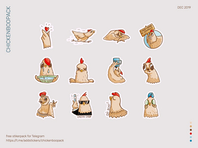 ChickenBoo Stiker ilustration art chicken emoji emotion funny illustration stiker