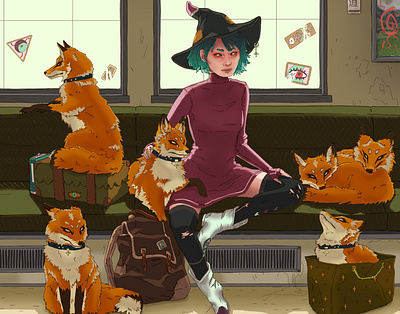 Fox whisperer //Halloween special characterdesign digital art digital artist digital illustration digital painting digitalart fantasyart illustration photoshop art