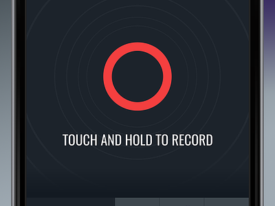 Touch and hold to record app design ios iphone music record sound ui ux