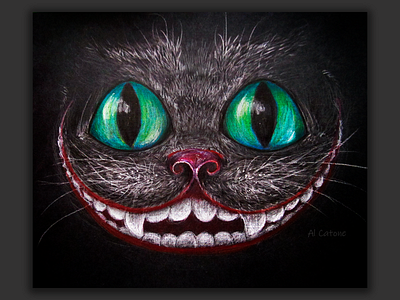 Cheshire cat art artist canvas canvasart cat illustration illustrator pencil art traditional art
