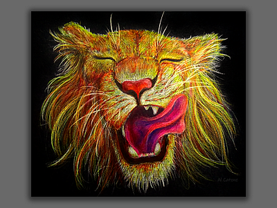 Sunny young lion animal art artist artwork canvas canvasart illustration illustrator lion lion head pencil traditional art