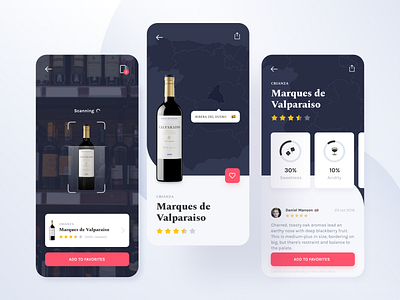 Wine Guide AR Mobile App application ar clean design flat icon interface layout map minimal mobile mobile app product rating simple typography ui ux vector wine zajno