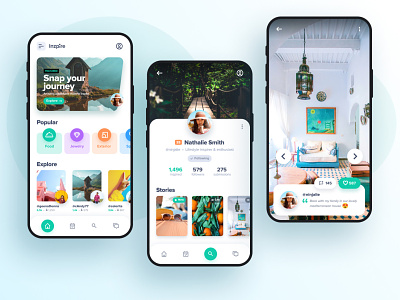 Inzpire android app clean figma inspiration ios iphone photo ui ux