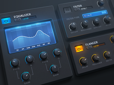 Audio UI - 3D 3d audio dark equalizer fruity loops music plugin production ui ux vst