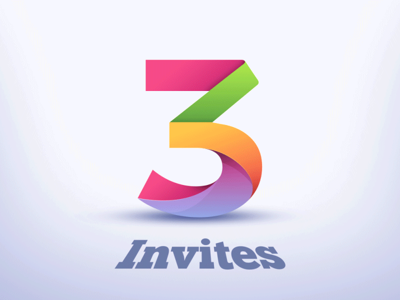3x Dribbble Invitations animation challenge dribbble giveaway invitaiton invite invites motion