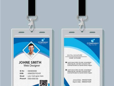 Company ID Card Design Download Free Vector card design cdr company free vectors id card design psd template templates