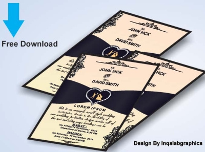 Wedding Invitation Card Design Template Free Download cdr design psd template vector illustration wedding card wedding invitation