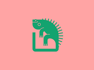 green iguana branding flat graphic design icon illustration logo vector