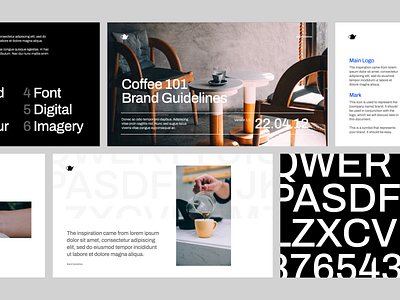 Coffee Brand Guideline Deck brand guidelines clean design google slides keynote design minimalism powerpoint presentation template