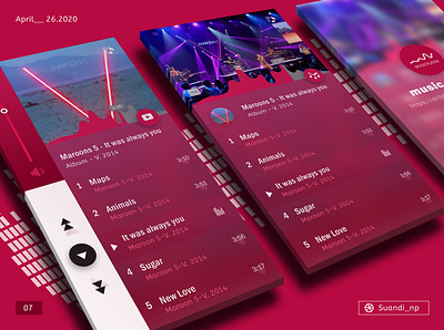 App Music Player android app app art design flat mobile mp3 player mp4 songs typography ux web